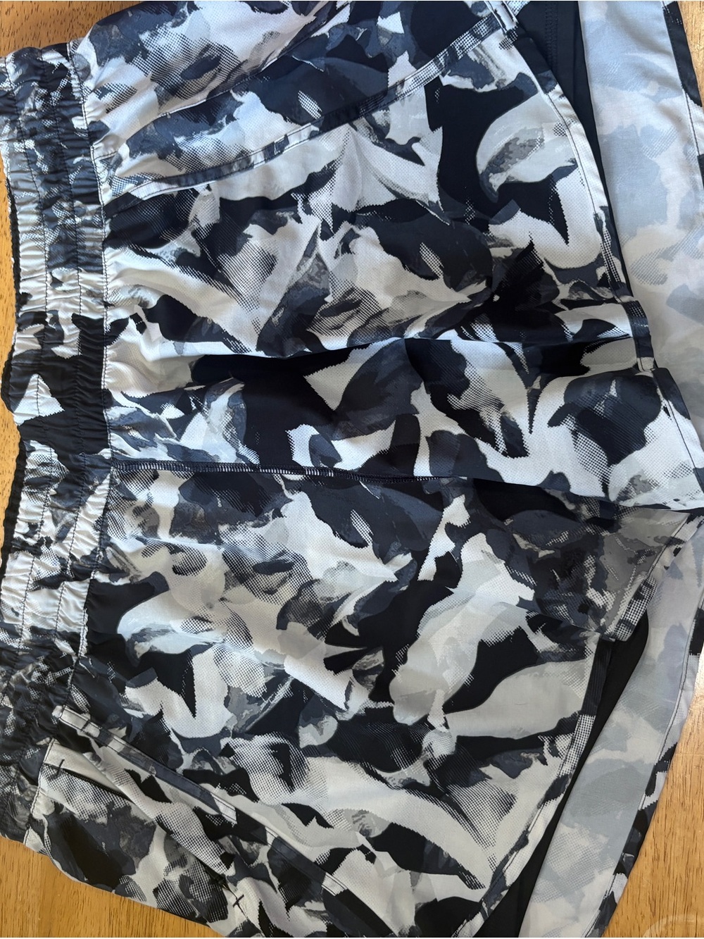 Avia Black and White Abstract Athletic Shorts